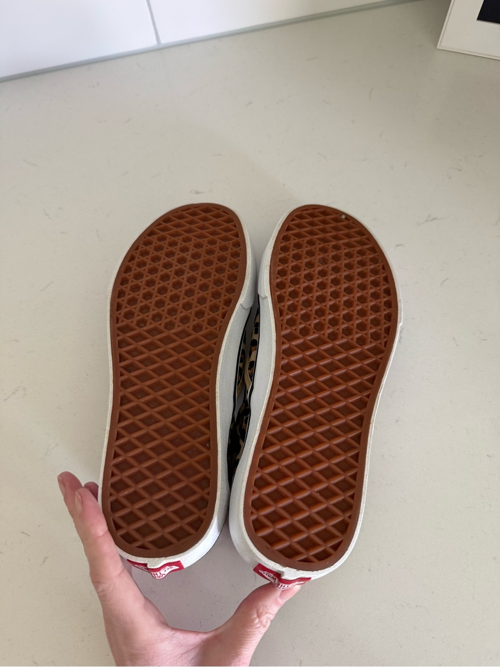 Vans Slip-On Sneakers in Leopard Print (Tan & Black) - Picture 4 of 4